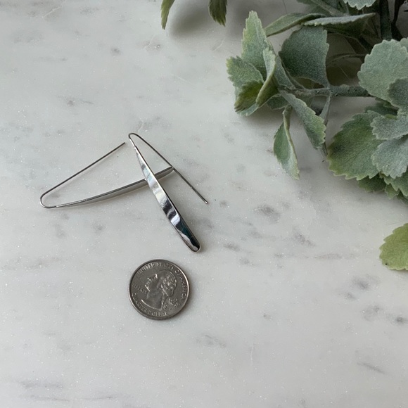 The Parker - Silver Drop Statement Earrings - Picture 4 of 5